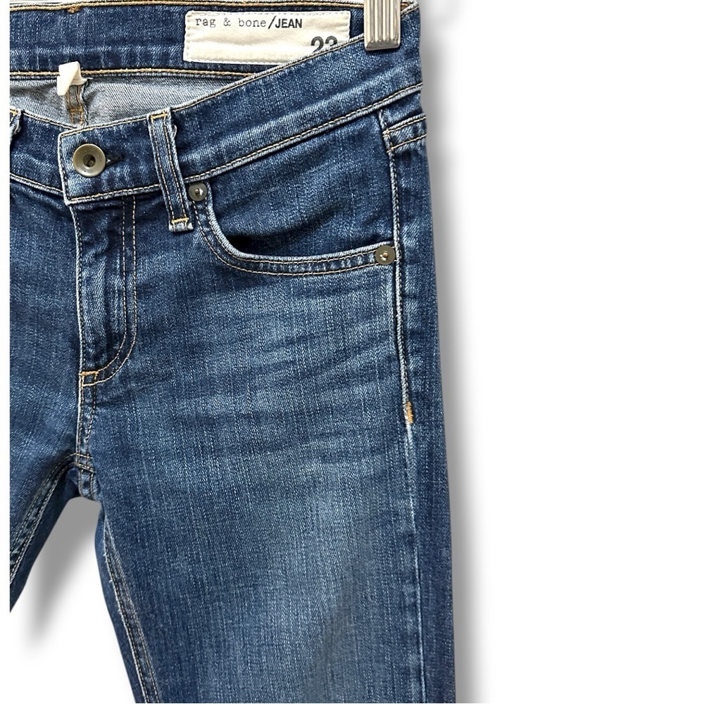 431 Rag & Bone | EUC USA Medium-dark blue fading Mid Rise Skinny Jeans (Sz 23) - Picture 7 of 14
